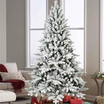 White Christmas Treemixed Flocked Tree
