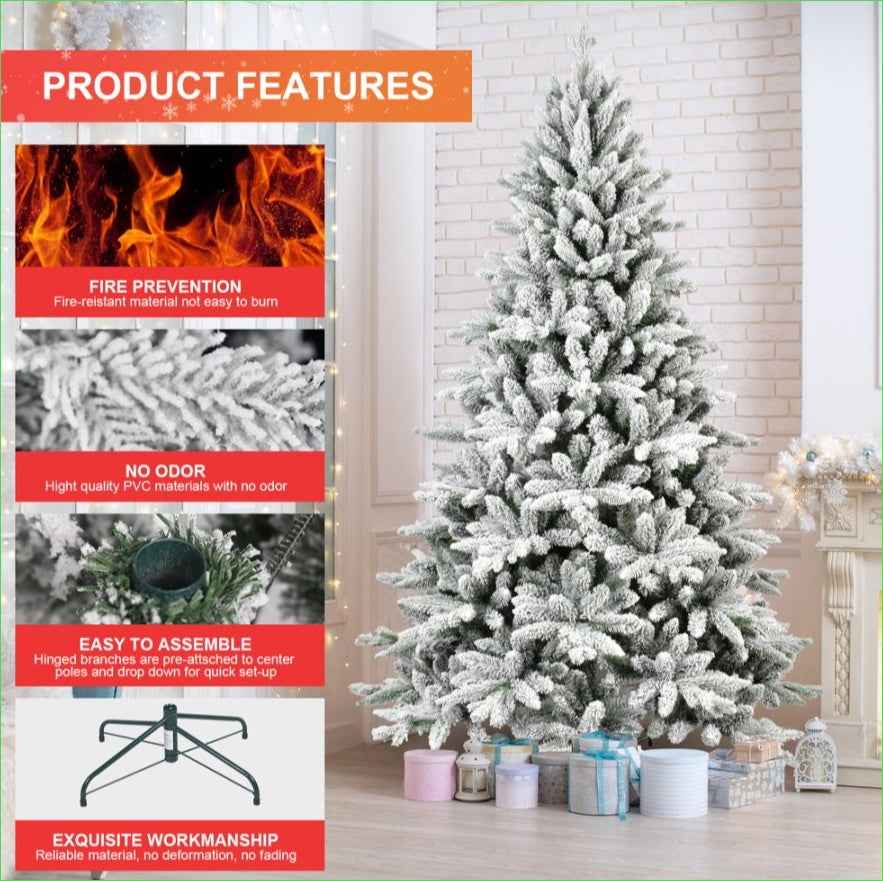 White Christmas Treemixed Flocked Tree