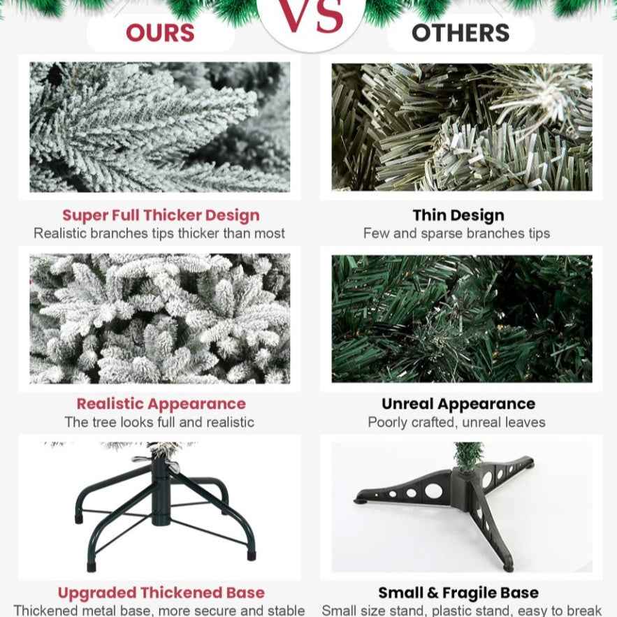 White Christmas Treemixed Flocked Tree