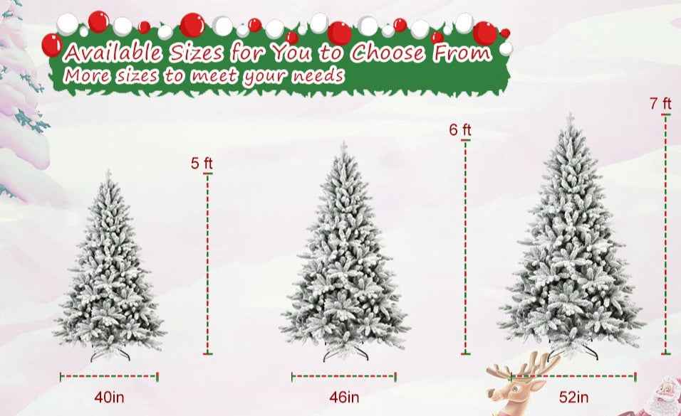 White Christmas Treemixed Flocked Tree