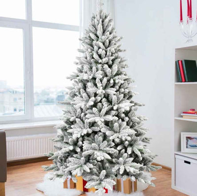 White Christmas Treemixed Flocked Tree