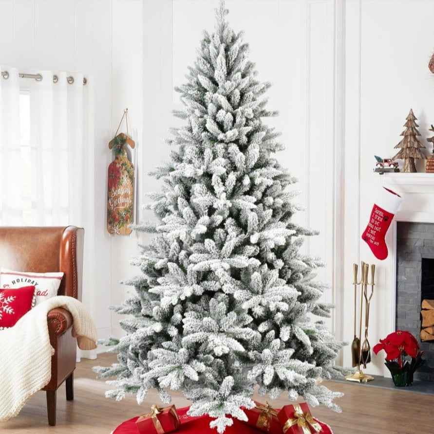 White Christmas Treemixed Flocked Tree