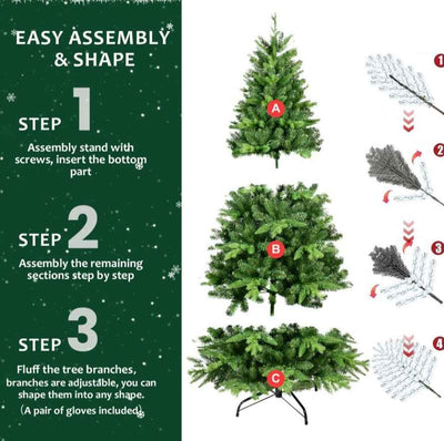 Christmas Tree 5,6,7,8,9ft PE PVC Hybrid Tree,hybrid Auto Tree Steel Wire,wire