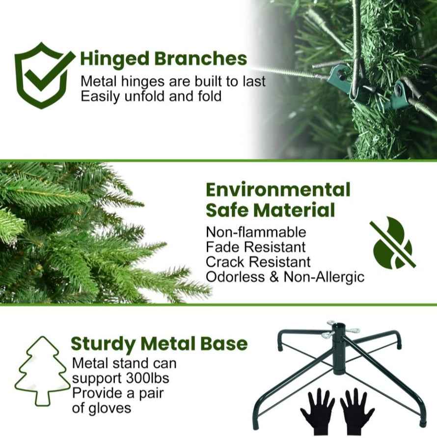 Christmas Tree 5,6,7,8,9ft PE PVC Hybrid Tree,hybrid Auto Tree Steel Wire,wire