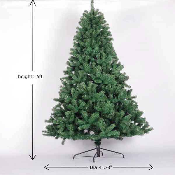 6-foot Artificial Christmas Tree, PVC Fir Tree, Foldable Metal Bracket