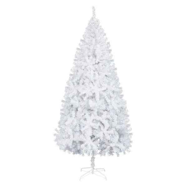 7FT White Christmas Tree With 950 Branches - Premium Artificial Spruce Hinged Snowy Solid White Christmas Tree Lightweight And Easy To Assemble With Christmas Tree Metal Stand