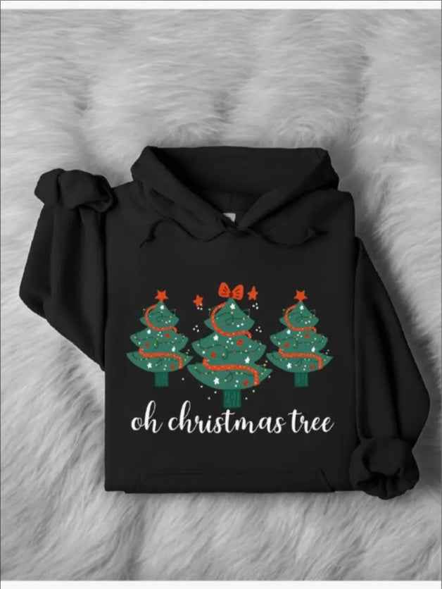 Christmas Tree Hoodie, Happy Holiday Unisex Hoodie, Winter Xmas Hoodie, New Year Hoodie, Merry Christmas Hoodie, Gift For Christmas Lover