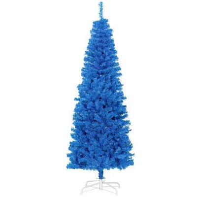6FT Pencil Christmas Tree, Artificial Christmas Tree With Automatic Open For Home Party, Blue