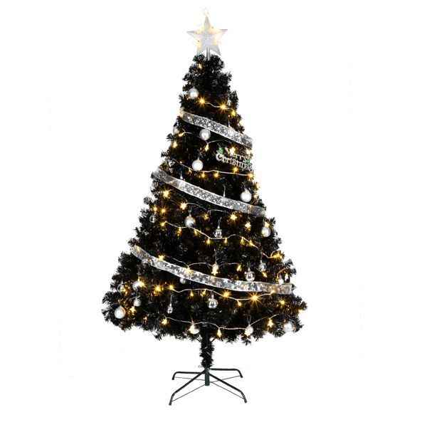 6ft 1600 Branches PVC Christmas Tree Black