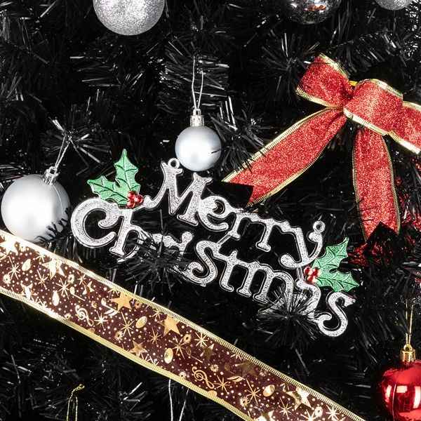 6ft 1600 Branches PVC Christmas Tree Black