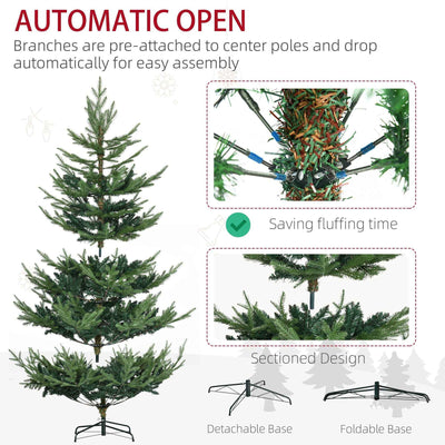 6ft Artificial Christmas Tree With Metal Base, Xmas Tree