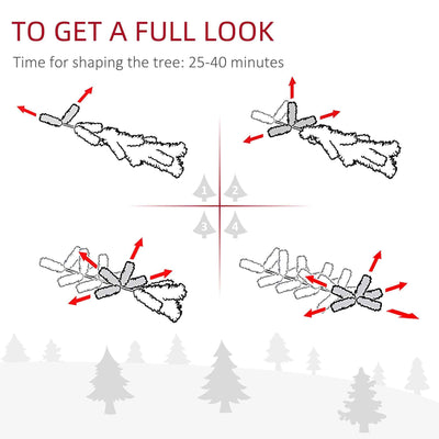 6ft Flocked Christmas Tree, Pencil Christmas Tree With Realistic Branch Tips, Folding Metal Stand, Green