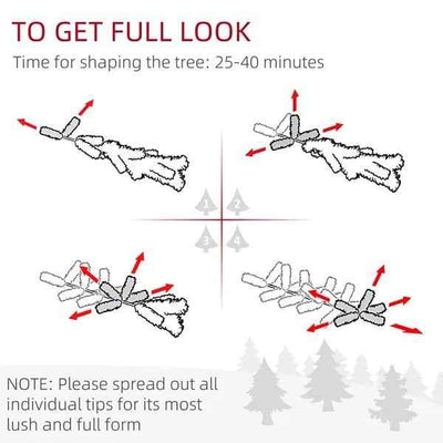 7.5ft Flocked Christmas Tree, Pencil Christmas Tree With Realistic Branch Tips, Folding Metal Stand, Green