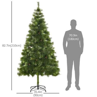 7 FT Christmas Tree Artificial Pine Tree Christmas Decoration 505 Branches Green