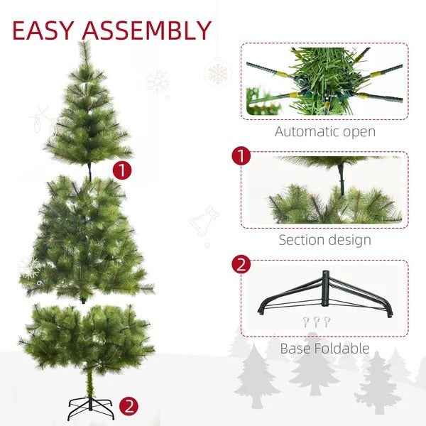 7 FT Christmas Tree Artificial Pine Tree Christmas Decoration 505 Branches Green