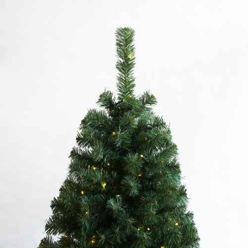 Pre-Installed Illuminated Christmas Tree 6 Foot Faux Hinged Christmas Tree With Foldable Stand
