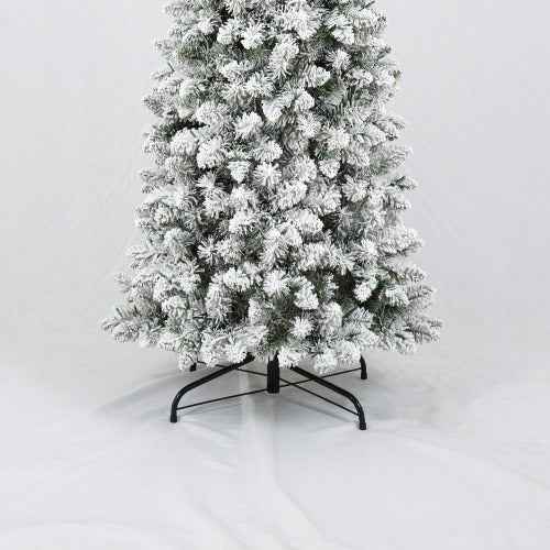 3 Pcs Flocked Artificial Christmas Tree Set With Lights, 4ft 5ft 6ft Christmas Snow Tree Set, Christmas Decor