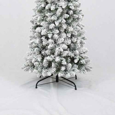 3 Pcs Flocked Artificial Christmas Tree Set With Lights, 4ft 5ft 6ft Christmas Snow Tree Set, Christmas Decor