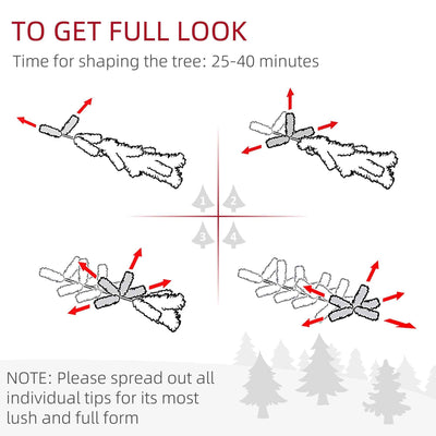 5ft Flocked Christmas Tree, Pencil Christmas Tree With Realistic Branch Tips, Folding Metal Stand