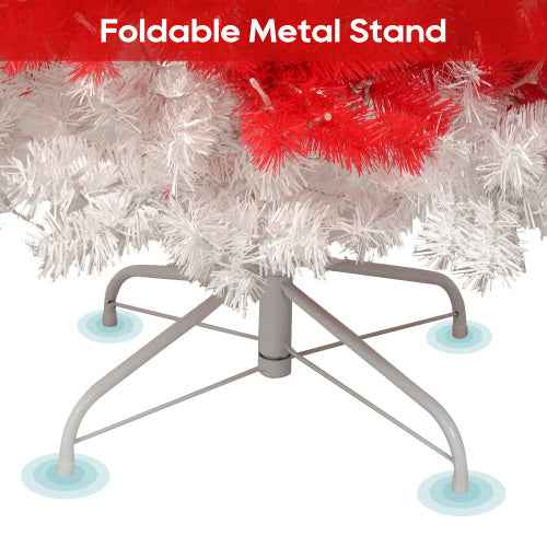 6ft Artificial Christmas Tree With 300 LED Lights And 900 Bendable Branches, Candy Cane Christmas Tree Holiday Decoration, Creative Decorated Trees, Xmas Tree Christmas Decorations