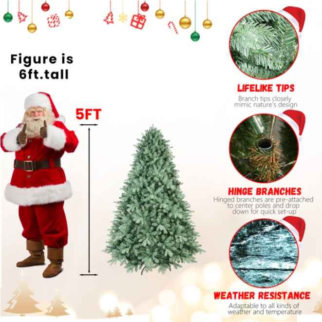 Artificial 5ft Blue Green Tint Christmas Tree