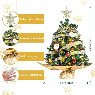 Mini Christmas Tree With LED Lights Small Artificial Christmas Tree Decoration