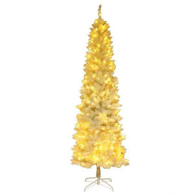 7.5ft Flocking Tied Light Christmas Tree