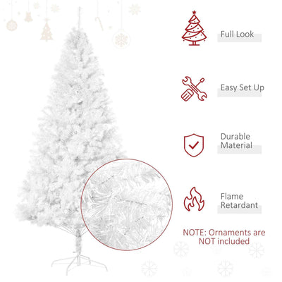 7ft White Christmas Tree Artificial Christmas Tree With 1230 Branch Tips And Metal Stand