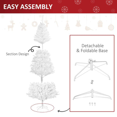 7ft White Christmas Tree Artificial Christmas Tree With 1230 Branch Tips And Metal Stand